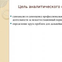 Presentation of the analytical report of the history teacher